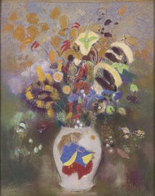 Vase au guerrier japonais, 1905-1908. Artist: Redon, Odilon (1840-1916)