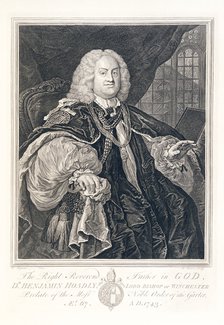 Portrait of Dr Benjamin Hoadly, Lord Bishop of Winchester, 1743. Creator: Bernard Baron.
