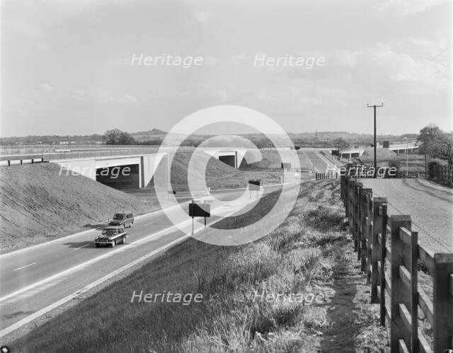 M6 Motorway, Junction 14, M6, Creswell, Stafford, Staffordshire, 13/06/1963. Creator: John Laing plc.