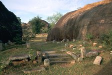 Ascetic rock-shelters for Buddhist monks in Anuradaphura, 2nd century BC. Artist: Unknown