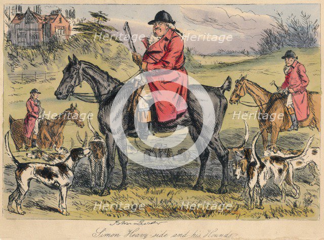 'Simon Heavy - side and his Hounds', 1865. Artists: Hablot Knight Browne, John Leech.