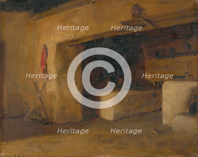 Cottage interior, 1887. Creator: Eduard Ballo.