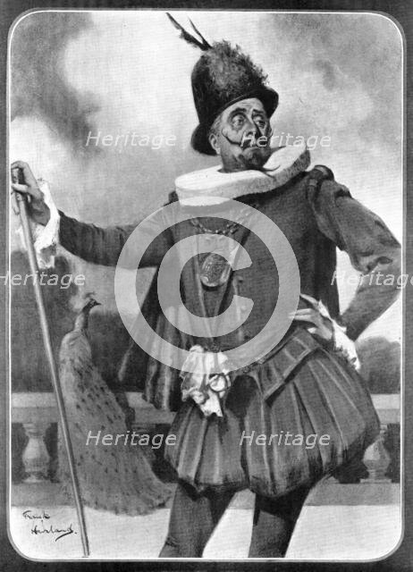 The new actor-knight: Sir Herbert Beerbohm Tree as Malvolio, 1909. Creator: Frank Haviland.