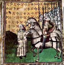 Expedition of Godfrey of Bouillon (1061-1100) to the Holy Land, detail of a miniature in 'From th…
