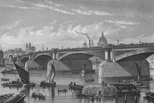 Blackfriars Bridge from the Surrey side, London, c1875 (1878). Artist: Unknown.