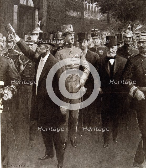 Visit to Paris in 1905 to Alfonso XIII, King of Spain (1886-1941).
