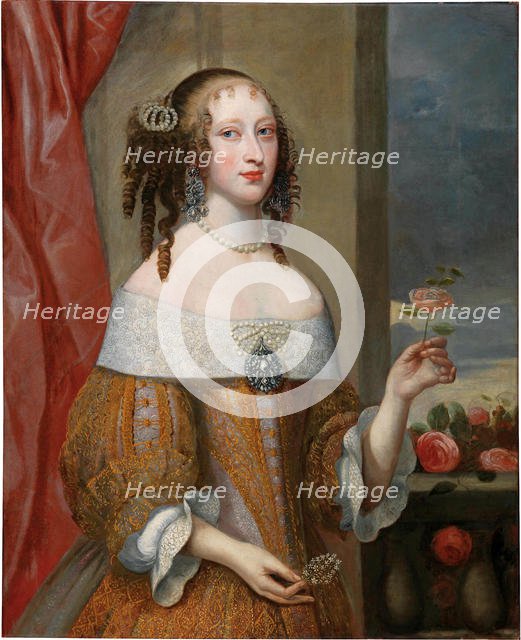 Portrait of Princess Henriette Adelaide of Savoy (1636-1676), Electress of Bavaria. Creator: Torret, Philibert (c. 1600-1669).