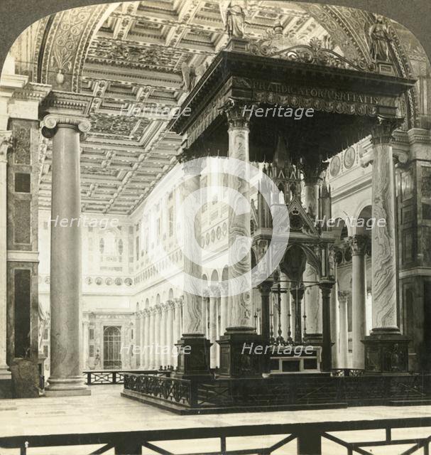 'Splendid altar of St. Paul's - outside the walls, Rome', c1909. Creator: Unknown.