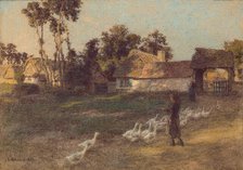 The Return of the Geese, 19th or early 20th century. Creator: Leon-Augustin Lhermitte.