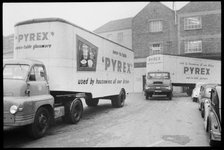Delivery lorries, Wear Flint Glass Works, Alfred Street, Millfield, Sunderland, 1961. Creator: Eileen Deste.