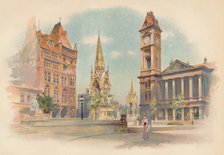 'Chamberlain Square, Birmingham. Showing the High School for Girls, c1890. Artist: Charles Wilkinson.