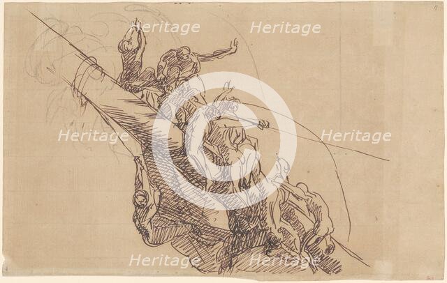 Study for "The Defeat of the Floating Batteries at Gibraltar", 1783-1786. Creator: John Singleton Copley.