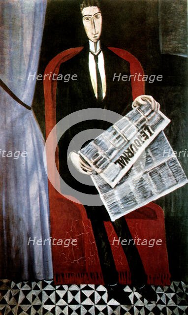 'Portrait of a Man with a Newspaper (Chevalier X)', 1911-1914. Creator: Andre Derain.