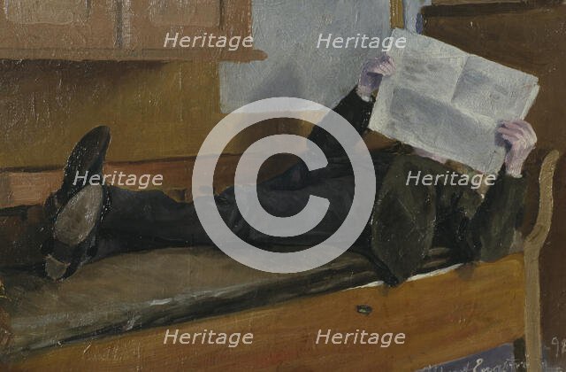 The Artist's Father, Reading a Newspaper, 1892. Creator: Albert Engstrom.