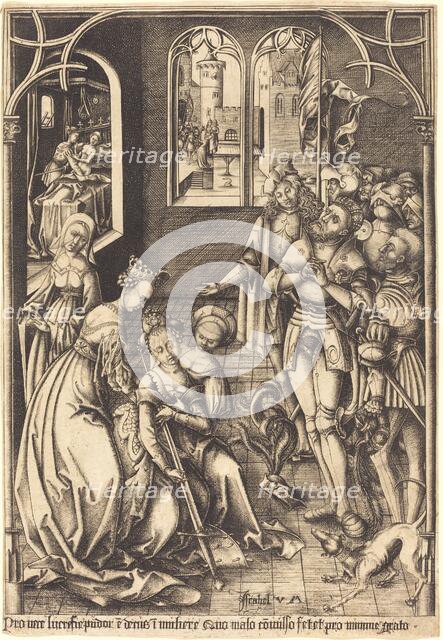 The Death of Lucretia, c. 1500/1503. Creator: Israhel van Meckenem.