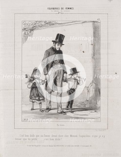 Fourberies de Femmes: En matière de sentiment, 1842. Creator: Paul Gavarni (French, 1804-1866).