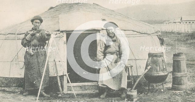 Tunguz in front of the yurt, 1904-1917. Creator: Unknown.
