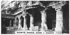 Ajanta caves, Vihara, Maharashtra, India, c1925. Artist: Unknown