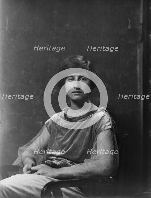 Miss Raine H. Jacoby, portrait photograph, 1919 Sept. 4. Creator: Arnold Genthe.