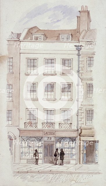 Laurie's premises, Fleet Street, London, c1820. Artist: James Findlay