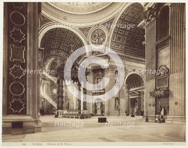 Church of St. Peter's, Rome, (Roma, Chiesa di San Pietro), c. 1870.  Creator: James Anderson.