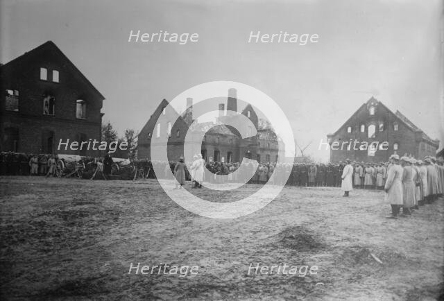 Germans in a town in Russian Poland holding religious service, between 1914 and c1915. Creator: Bain News Service.