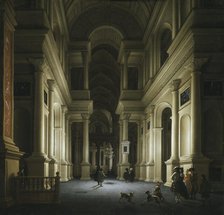 Interior of a Church at Night, 1660. Creator: Anthonie De Lorme.