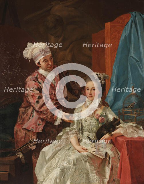 Self-Portrait with his Wife, 1757. Creator: Baldrighi, Giuseppe (1722-1803).