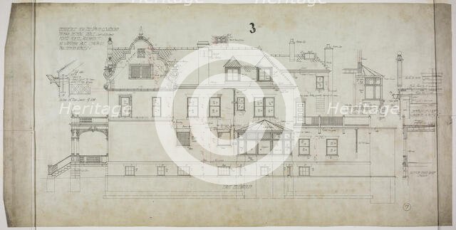 David Lewinsohn House, Chicago, Illinois, East Elevation, 1898. Creator: Frederick Louis Foltz.