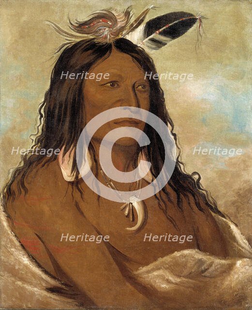 Eé-shah-kó-nee, Bow and Quiver, First Chief of the Tribe, 1834. Creator: George Catlin.