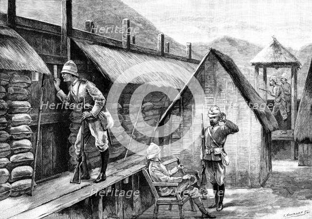 The Chin-Lushai Expedition: an outpost look-out at Yawhi, 1890. Creator: P Naumann.