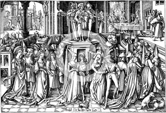 The Dance at the Court of Herod, c. 1500. Artist: Meckenem, Israhel van, the Younger (ca 1440-1503)