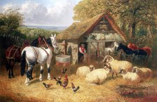 Farmyard scene, (c1840-c1900?). Artist: John Frederick Herring II