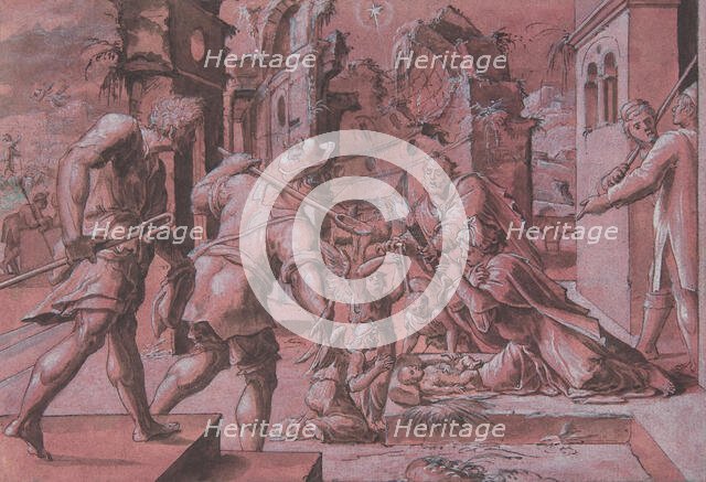 Adoration of the Shepherds, 1540-60. Creator: Master Of The Liechtenstein Adoration.