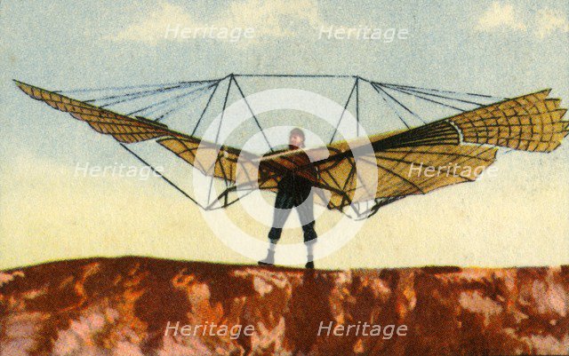 Otto Lilienthal's glider, 1890s, (1932). Creator: Unknown.