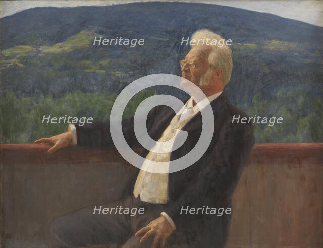 Portrait of Bjornstjerne Bjornson, 1900. Creator: Erik Werenskiold.