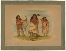 Camanchee Chief, His Wife, and a Warrior, 1861. Creator: George Catlin.