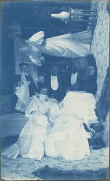 Untitled (Double exposure of several people in interior), 1890s. Creator: Unknown.