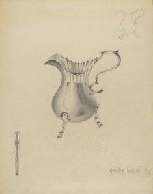 Silver Creamer, 1936. Creator: Amelia Tuccio.