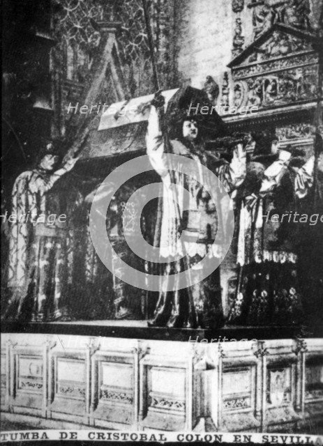 Tomb of Christopher Colombus, (19th century), 1920s. Artist: Unknown