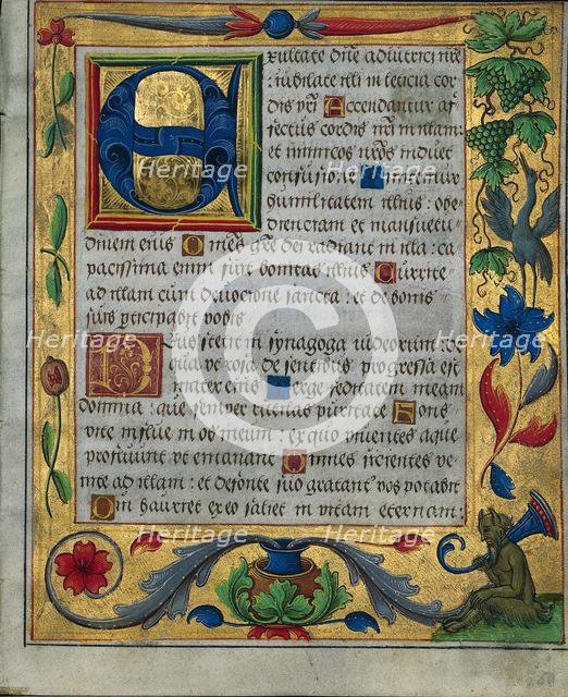 Leaf from a Psalter and Prayerbook...(1 of 3 Excised Leaves), c. 1524. Creator: Unknown.