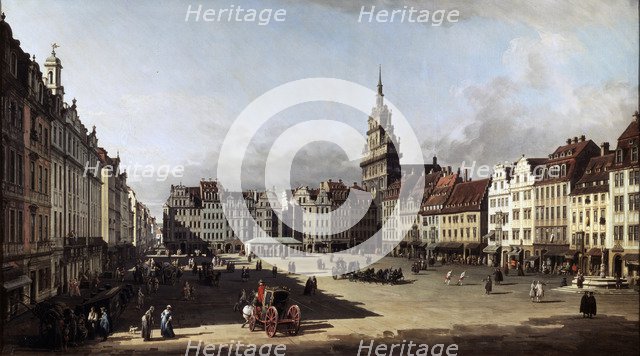 'The Old Market Place in Dresden', c1750-c1752. Artist: Bernardo Bellotto