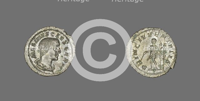Denarius (Coin) Portraying the Emperor Maximus, late 235-early 236. Creator: Unknown.