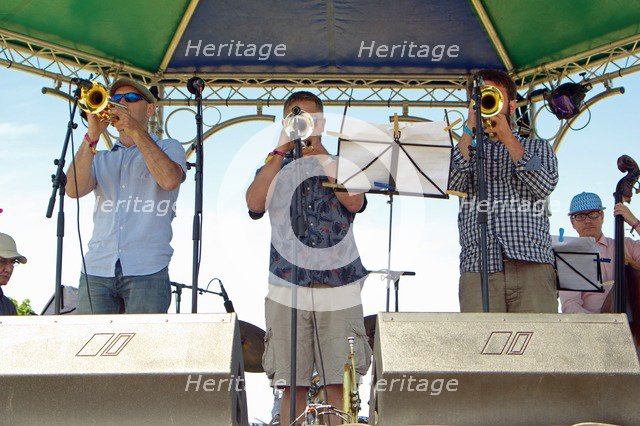 Gabriel Garrick, Chris Coull, Jack Kendon, Love Supreme Jazz Festival, Glynde Place, East Sussex, 20 Artist: Brian O'Connor.