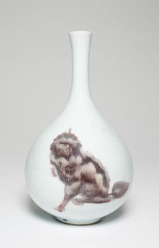 Vase with Three Furry Creatures, Qing dynasty (1644-1911), Kangxi period (1662-1722). Creator: Unknown.