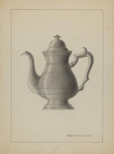 Pewter Coffee Pot, 1935/1942. Creator: Robert Brigadier.