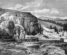 Mammoth Hot Springs, Yellowstone National Park, USA, 19th century.Artist: Edouard Riou