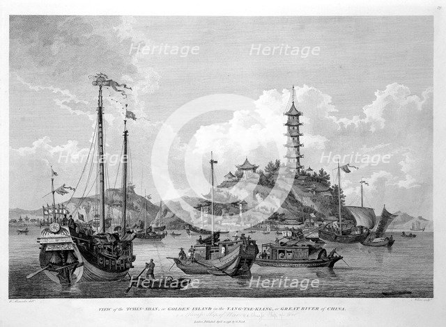 'View of the Tchin Shan, or Golden Island, in the Yang-tse Kiang, or Great River of China', 1796. Artist: Wilson