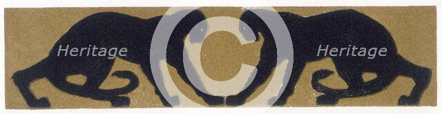 Two black panthers, 1919.  Creator: Paul Jouve.