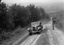 1936 Talbot 105 2969 cc competing in a Talbot CC trial. Artist: Bill Brunell.